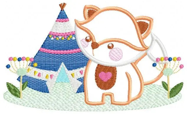 Red Fox embroidery designs - Woodland animal embroidery design machine embroidery pattern - Indian embroidery file - baby boy embroidery Marcia Embroidery