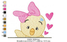 Cargar imagen en el visor de la galería, Peek a boo Chick embroidery designs - Chicken embroidery design machine embroidery pattern - instant digital download - baby girl embroidery
