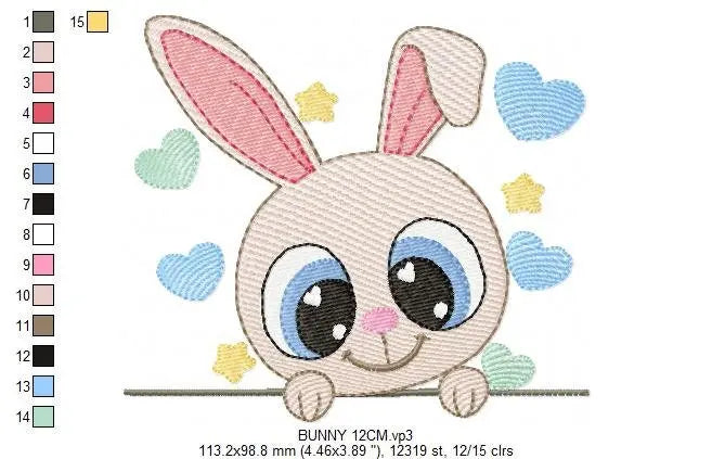Peek a boo Bunny embroidery design - Rabbit embroidery designs machine embroidery pattern - Baby boy embroidery file - kid embroidery rabbit Marcia Embroidery