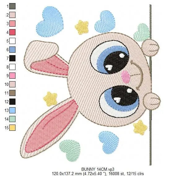 Peek a boo Bunny embroidery design - Rabbit embroidery designs machine embroidery pattern - Baby boy embroidery file - kid embroidery rabbit Marcia Embroidery