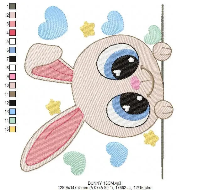 Peek a boo Bunny embroidery design - Rabbit embroidery designs machine embroidery pattern - Baby boy embroidery file - kid embroidery rabbit Marcia Embroidery