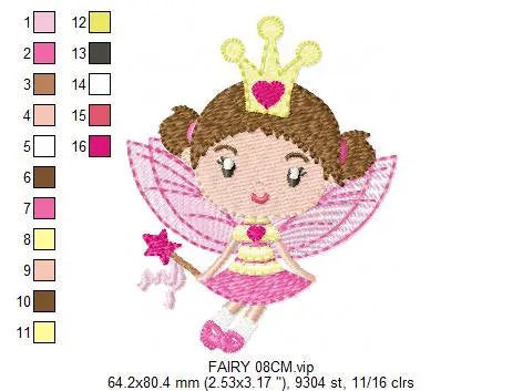 Fairy embroidery designs - Tooth fairy godmother embroidery design machine embroidery pattern - Baby girl embroidery file instant download Marcia Embroidery