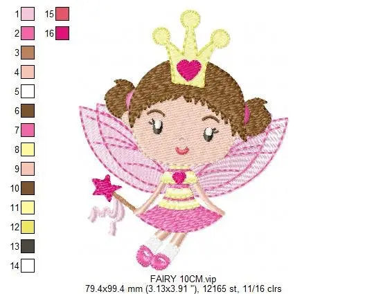 Fairy embroidery designs - Tooth fairy godmother embroidery design machine embroidery pattern - Baby girl embroidery file instant download Marcia Embroidery