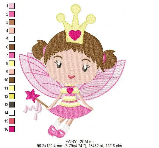 Fairy embroidery designs - Tooth fairy godmother embroidery design machine embroidery pattern - Baby girl embroidery file instant download Marcia Embroidery