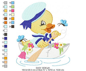 Duck embroidery design - Animal embroidery designs machine embroidery pattern - baby boy embroidery file - Sailor nautical lake ocean boat