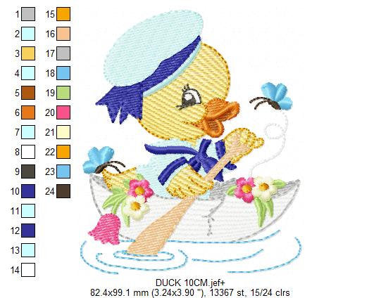 Duck embroidery design - Animal embroidery designs machine embroidery pattern - baby boy embroidery file - Sailor nautical lake ocean boat