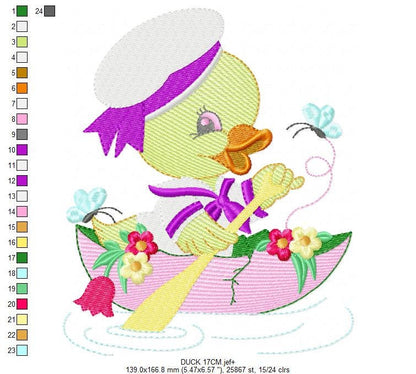 Duck embroidery design - Animal embroidery designs machine embroidery pattern - baby boy embroidery file - Sailor nautical lake ocean boat