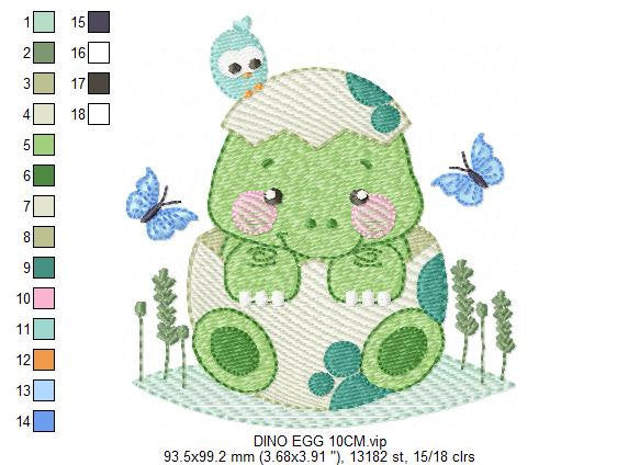 Dinosaur embroidery designs - Dino embroidery design machine embroidery pattern - Dragon embroidery file - Dinosaur egg baby boy embroidery