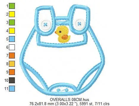 Overall embroidery designs - Jumpsuit embroidery design machine embroidery pattern - Baby boy embroidery file - Shortall romper playsuit Marcia Embroidery