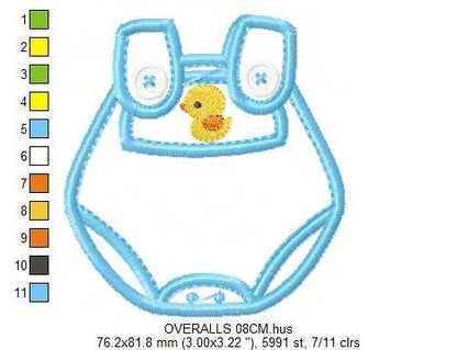 Overall embroidery designs - Jumpsuit embroidery design machine embroidery pattern - Baby boy embroidery file - Shortall romper playsuit Marcia Embroidery