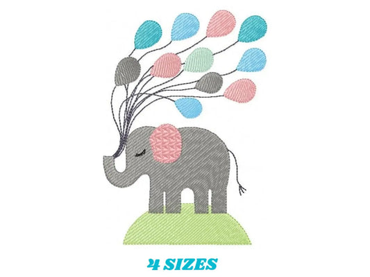 Elephant embroidery designs - animal embroidery design machine embroidery pattern - baby embroidery file - kid embroidery Balloon embroidery Marcia Embroidery