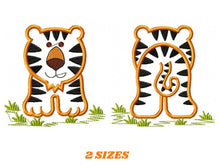 Cargar imagen en el visor de la galería, Tiger embroidery design - Animals embroidery designs machine embroidery pattern - Tiger applique embroidery -Tiger front and back baby boy
