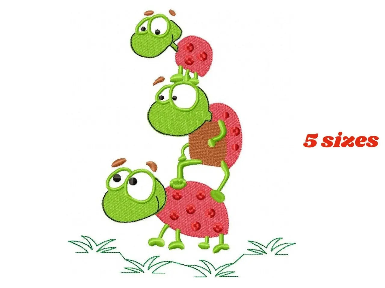 Ladybug embroidery designs - Girl embroidery design machine embroidery pattern - Insect life embroidery file - garden embroidery spring jef Marcia Embroidery