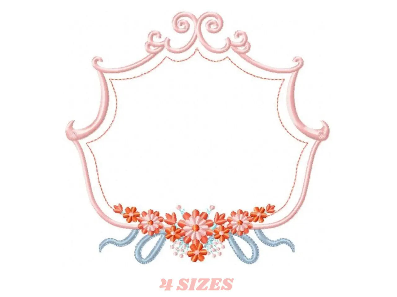 Frame embroidery designs - Flower embroidery design machine embroidery pattern - roses embroidery file - monogram frame applique design Marcia Embroidery