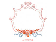 Carica l&#39;immagine nel visualizzatore di Gallery, Frame embroidery designs - Flower embroidery design machine embroidery pattern - roses embroidery file - monogram frame applique design
