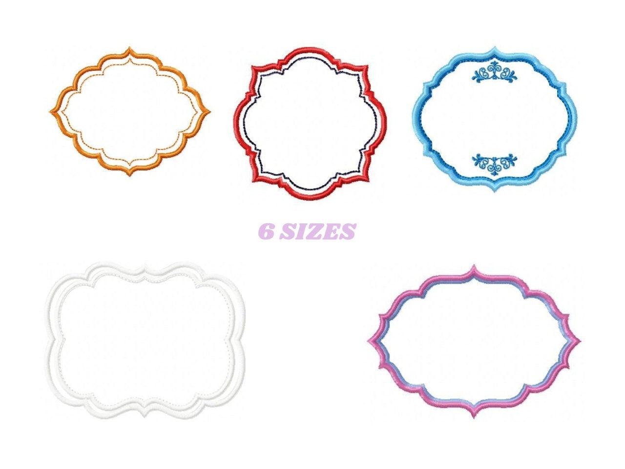 Frame embroidery designs set - Frame Applique Design Machine embroidery pattern - Monogram frame shape tag embroidery file  instant download