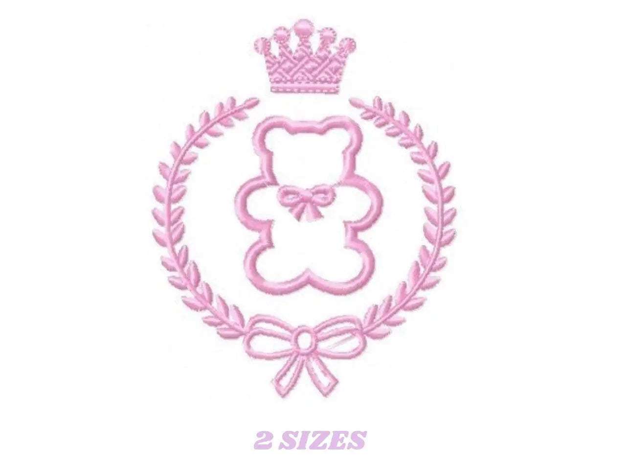 Bear embroidery designs - Laurel frame with baby bear machine embroidery pattern - wreath king bear applique - Instant digital download pes Marcia Embroidery