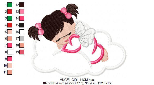 Baby girl embroidery designs - Angel embroidery design machine embroidery pattern - Kid embroidery file - religious christian rainbow baby