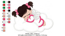 Load image into Gallery viewer, Baby girl embroidery designs - Angel embroidery design machine embroidery pattern - Kid embroidery file - religious christian rainbow baby
