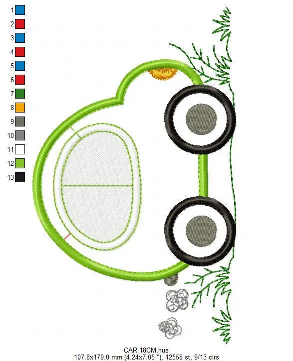 Car embroidery designs - vehicle embroidery design machine embroidery pattern - automobile embroidery file - car applique boy embroidery Marcia Embroidery