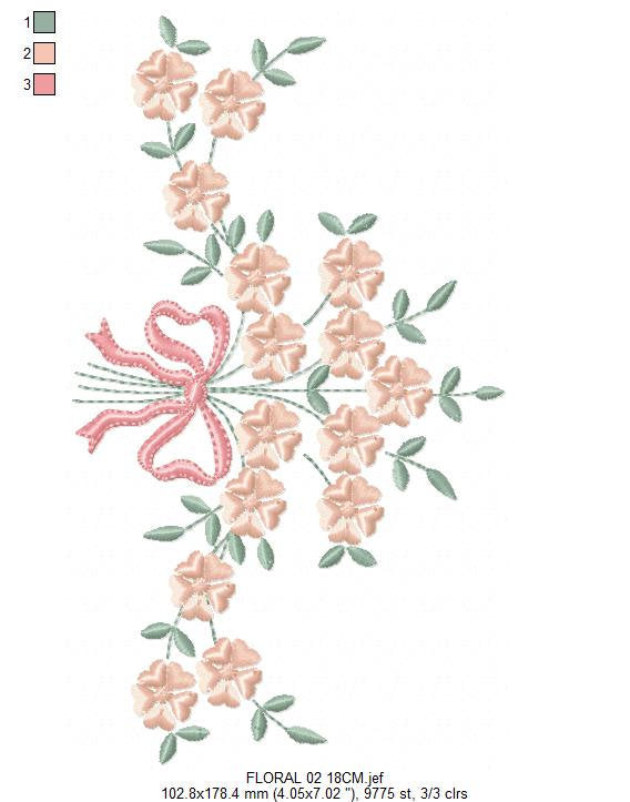 Roses wreath embroidery designs - Monogram embroidery design machine embroidery pattern - Tea towel embroidery - floral wreath of flowers