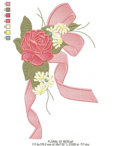 Roses wreath embroidery designs - Monogram embroidery design machine embroidery pattern - Tea towel embroidery - floral wreath of flowers