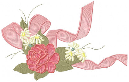 Roses wreath embroidery designs - Monogram embroidery design machine embroidery pattern - Tea towel embroidery - floral wreath of flowers