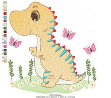 Carica l&#39;immagine nel visualizzatore di Gallery, Dinosaur embroidery designs - Dino embroidery design machine embroidery pattern - instant download - boy embroidery file Birthday t rex

