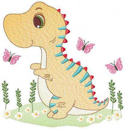 Dinosaur embroidery designs - Dino embroidery design machine embroidery pattern - instant download - boy embroidery file Birthday t rex