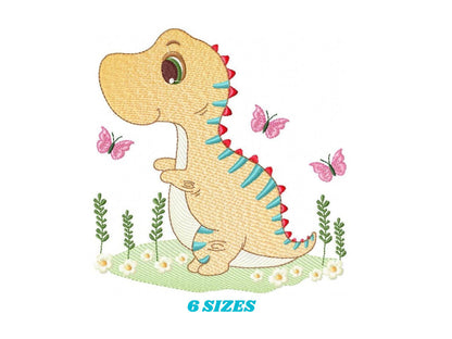 Dinosaur embroidery designs - Dino embroidery design machine embroidery pattern - instant download - boy embroidery file Birthday t rex