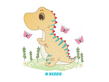 Load image into Gallery viewer, Dinosaur embroidery designs - Dino embroidery design machine embroidery pattern - instant download - boy embroidery file Birthday t rex
