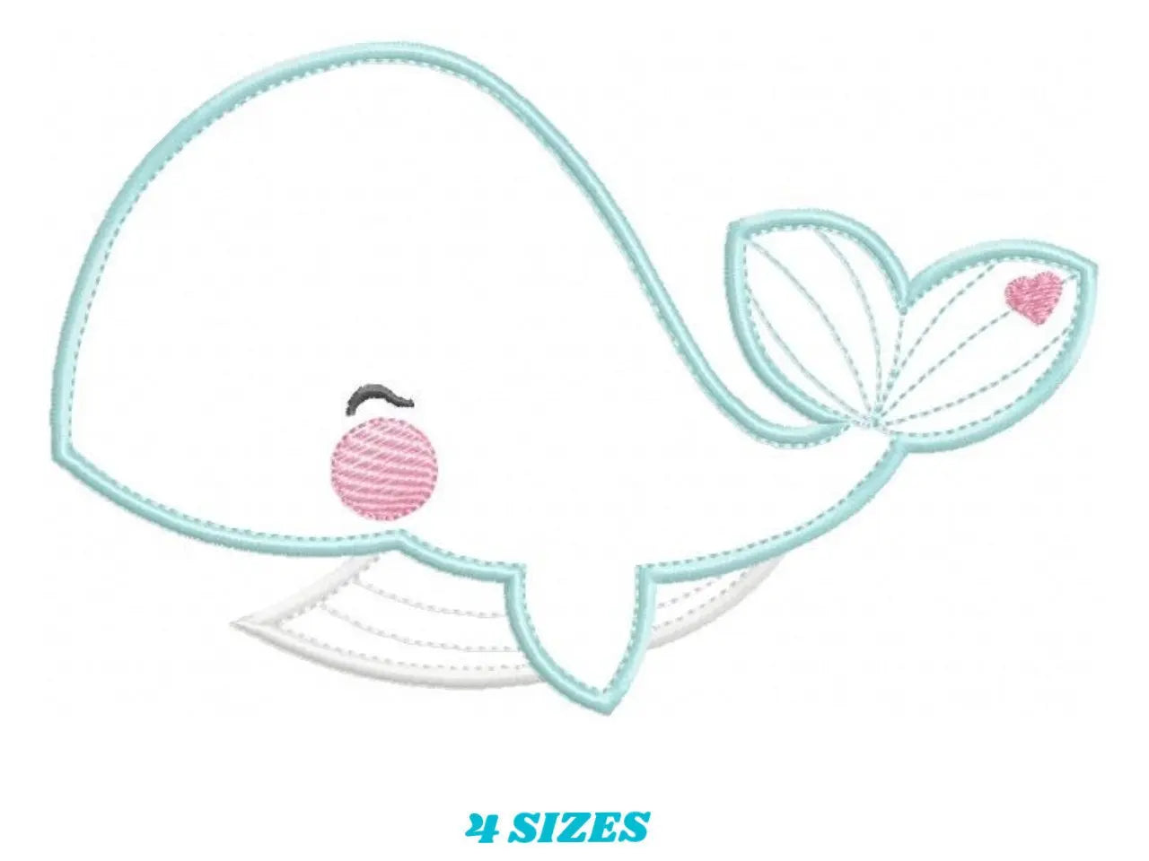 Whale embroidery designs - Ocean animal big fish machine embroidery pattern - Baby girl and boy Whale applique - Instant digital download Marcia Embroidery