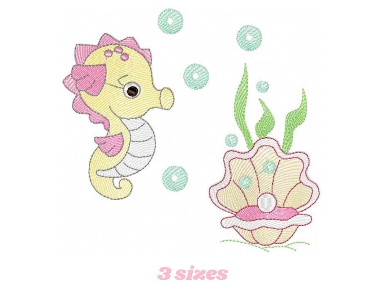 Seahorse embroidery design - Animal embroidery designs machine embroidery pattern - oyster embroidery file - baby embroidery Seahorse design