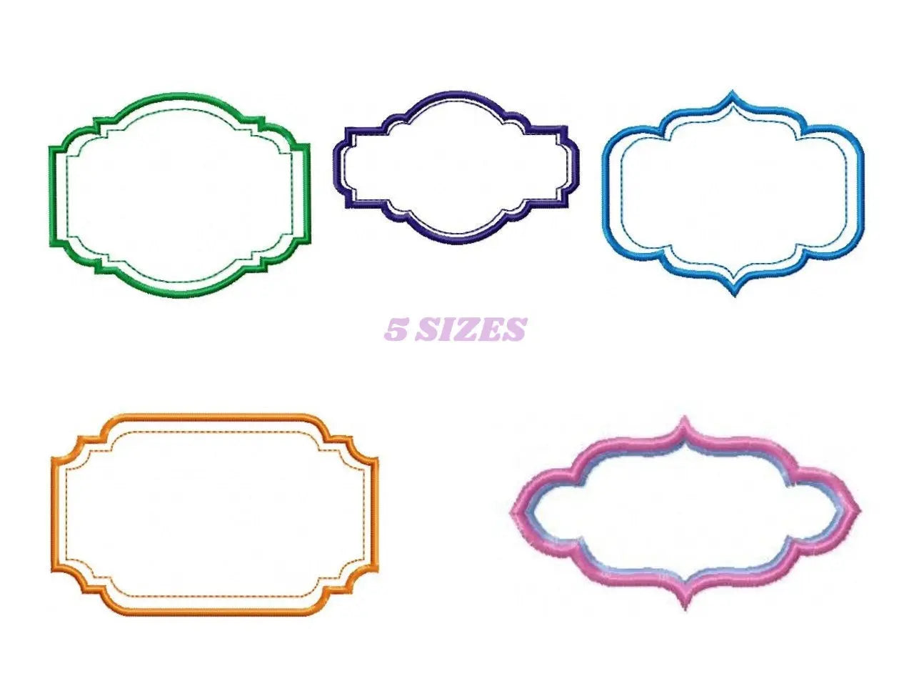Frame embroidery designs set - Frame Applique Design machine embroidery pattern - monogram shape embroidery file - instant download jef pes Marcia Embroidery