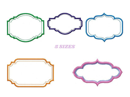 Frame embroidery designs set - Frame Applique Design machine embroidery pattern - monogram shape embroidery file - instant download jef pes Marcia Embroidery