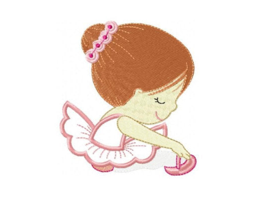 Ballerina embroidery designs - Ballet dancer embroidery design machine embroidery pattern - Girl tutu flowers - Instant download pes jef dst