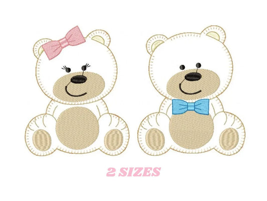Bear embroidery designs - Teddy embroidery design machine embroidery pattern - boy embroidery file - baby girl embroidery Cute bear applique Marcia Embroidery