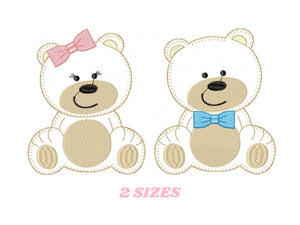Bear embroidery designs - Teddy embroidery design machine embroidery pattern - boy embroidery file - baby girl embroidery Cute bear applique