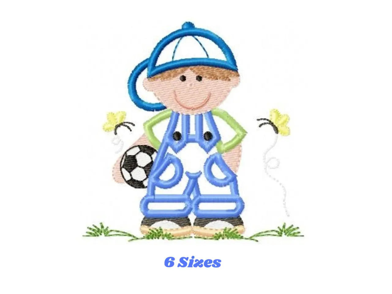 Boy embroidery designs - Soccer embroidery design machine embroidery file - Boy with cap applique design - Soccer player applique design Marcia Embroidery