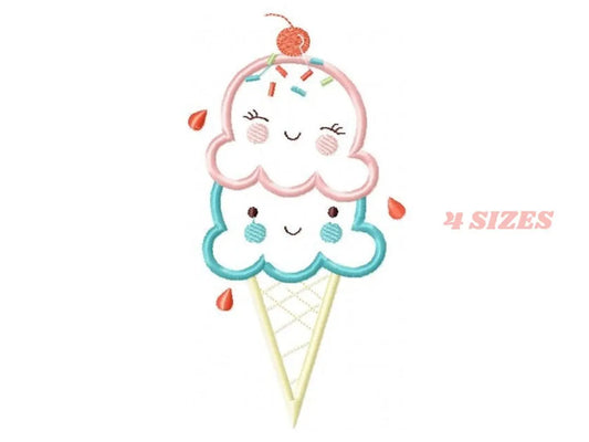 Ice cream embroidery designs - Candy Dessert machine embroidery pattern - Icecream cone applique - Instant digital download pes jef dst hus Marcia Embroidery