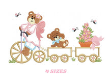 Carica l&#39;immagine nel visualizzatore di Gallery, Bear embroidery designs - Baby Girl embroidery design machine embroidery pattern - Angel bear embroidery file - Bear applique design
