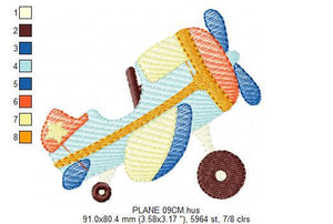 Plane embroidery designs - Airplane embroidery design machine embroidery pattern - Vehicle design baby boy embroidery file - kid pes sky