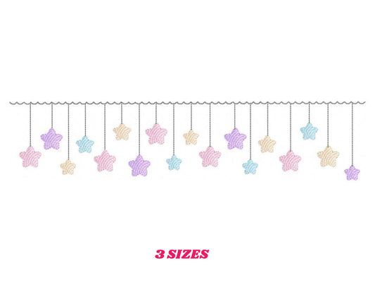 Star embroidery design - rain embroidery design machine embroidery pattern - baby girl embroidery file - digital file instant download