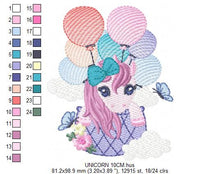 Cargar imagen en el visor de la galería, Unicorn embroidery designs - Baby girl embroidery design machine embroidery pattern - Unicorns embroidery file - newborn embroidery nursery
