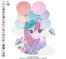 Charger l&#39;image dans la galerie, Unicorn embroidery designs - Baby girl embroidery design machine embroidery pattern - Unicorns embroidery file - newborn embroidery nursery
