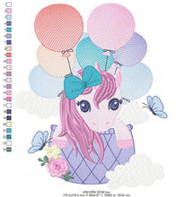 Load image into Gallery viewer, Unicorn embroidery designs - Baby girl embroidery design machine embroidery pattern - Unicorns embroidery file - newborn embroidery nursery
