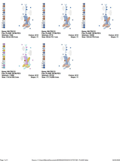 Plane embroidery designs - Airplane embroidery design machine embroidery pattern - Baby boy embroidery file - sky stars instant download