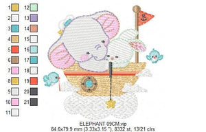 Elephant embroidery designs - Rabbit embroidery design machine embroidery pattern - Baby boy embroidery file - digital file instant download