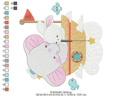 Elephant embroidery designs - Rabbit embroidery design machine embroidery pattern - Baby boy embroidery file - digital file instant download Marcia Embroidery