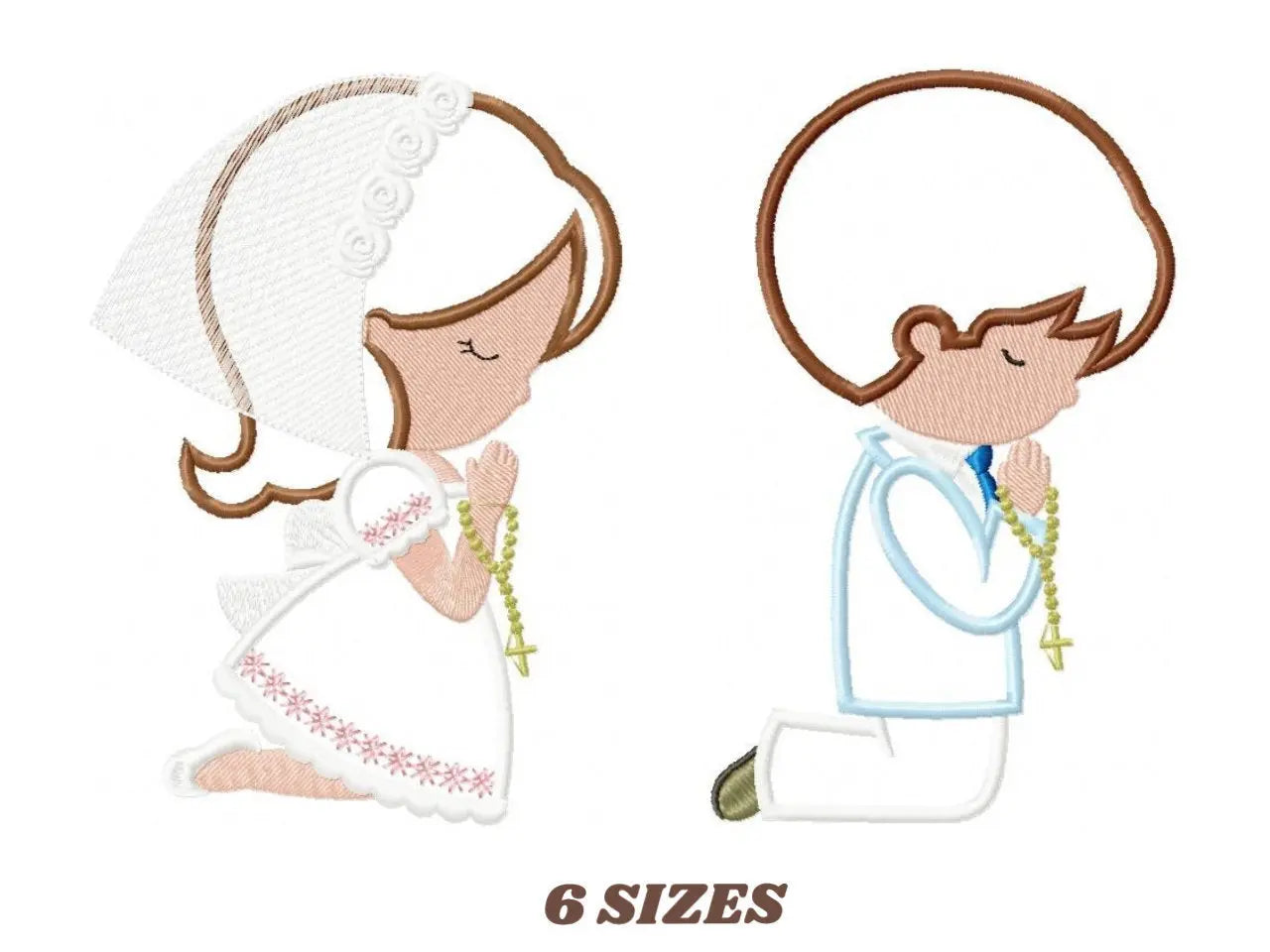 Praying Boy embroidery designs - Girl embroidery design machine embroidery pattern - First Communion embroidery file - Christening religious Marcia Embroidery